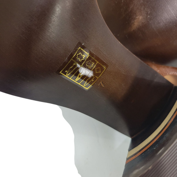 Free People Cabana Heels Brown Jeffrey Campbell Leather Sandals Wooden Block 7 - Picture 7 of 14